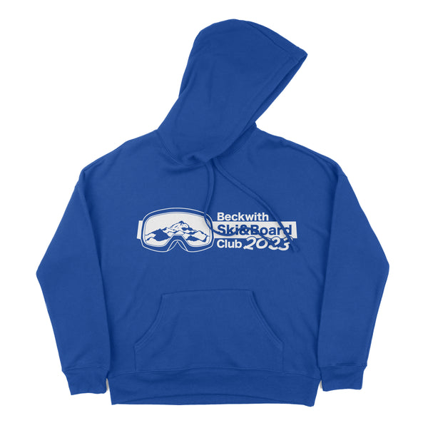 Beckwith Ski & Board Club Hoodie in blue with white logo